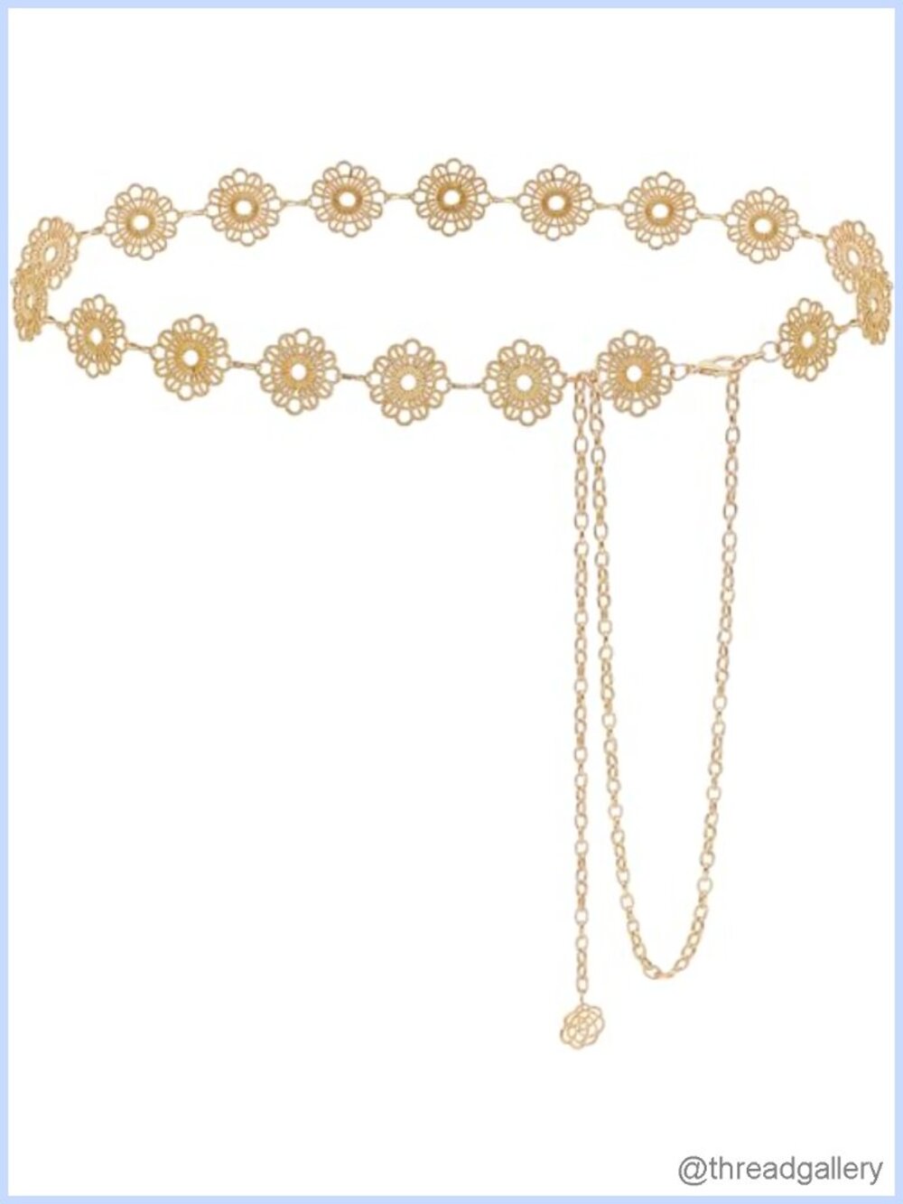 Metal Waist Chain Belt Small Flower Adjustable Women